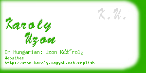 karoly uzon business card